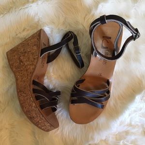 K Jacques St. Tropez Cork Wedge Sandals